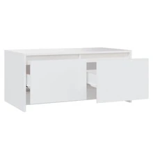 vidaXL Couchtisch Weiß 90x50x41,5 cm Holzwerkstoff Wohnzimmer, Arbeitszimmer, Café, Garten, Poolbereich, Strand, Couchtisch, Beistelltisch, einfach zu montieren, Wohnaccessoires für Möbel. - Weiss - Übersicht 6
