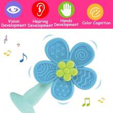 Suction Cup Rotating Flower Toy, Suitable For Desktops And Tile Walls, Eye-Catching Colorful Flowers, Perfect Newborn Gift - Multicolor - View 5