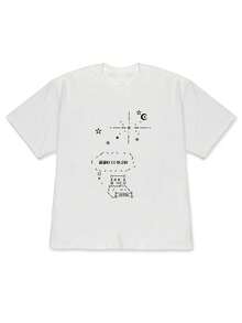 Éxito de 2026: Camiseta de Mujer de Hombros Caídos para Primavera/Verano con Estampado Divertido de Personajes y Estrellas al Estilo Coreano, Corte Holgado, Manga Corta Casual para Estudiantes - Tela Ligera y Suave - blanco - Ver 12