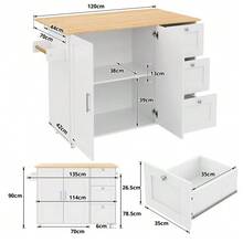 Storage Islands & Carts - White+Natural - View 3