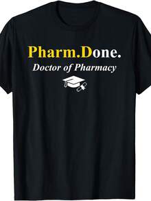 Camiseta de Graduación de Fariara Mujer 0XL-5XL | Diseño de Doctor en Fariharm.D. y Dima, Cuello Redondo, Manga Corta, Camiseta Casual para Atuendos de Fiesta de Graduación de Faréuticos, Ropa de Celebración de Faria - Negro - Ver 2