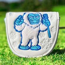 1pc Putter Head Cover With Snow Ape Pattern - Magnetic Closure PU Shell With Fluffy Lining And Cute Cartoon - Multicolor - View 2
