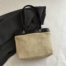 BV Bottega Small Andiamo Bolso de mujer tejido a mano de cuero genuino Bolso de bolso de mano tipo cubo con patrón tejido para mujer, bolso de marca, elegante bolso de mano para señora bolsa de regalo exquisita, bolso de bolso de mano de lujo para mujer, bolso cruzado de moda para mujer, adecuado para chicas, estudiantes nivel universitario damas de oficina, madres de mediana edad para uso diario, compras oficina, clase, reuniones, citas, actividades al aire libre también un regalo ideal para Bolso tote tejido de gran capacidad para mujer, elegante y moderno para el verano de 2026, bolso de playa tejido para llevar al hombro o bajo el brazo. - Marrón - Ver 8