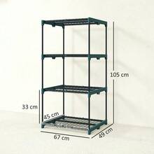 4-Tier Plant Stand, 105cm High, Flower Stand For Indoor And Outdoor Use, Steel Plant Rack, Dark Green. - 深綠色 - 查看 9