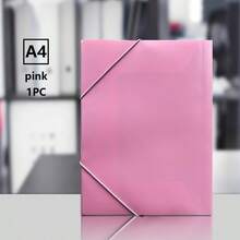 1pc/5pcs Optional A4 Size PP Elastic Band Folder, Solid Color Document Storage Folder, Durable Office Study Home Stationery - Single Piece - View 17