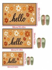 1pc Hello Daisy Floral Print Doormat, Non-Slip Water-Absorbing Entryway Mat, Machine Washable Low-Profile Front Door Mat, Anti-Dirt Indoor/Outdoor Carpet, Suitable For Porch/Kitchen/Bathroom, Housewarming Gift - 1PC - View 9