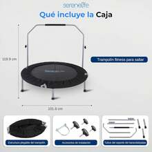 SereneLife Portable And Foldable Trampoline - 36" Rebounder For Home Use, Body Exercise And Fitness - Updated Version - SLSPT365 MUVR - Negro-102cm - View 8