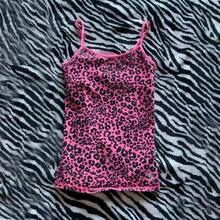 Camisola con estampado de leopardo, estética rock, emo girl Y2K, tops cortos informales punk hottie harajuku hip hop street retro chic para mujer - Rosa - Ver 1