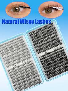 640 Pcs DIY D Curl Lash Book Kit, Super Curly Lash Extensions, 10-16mm Mixed Length Multi-Style Cluster Lashes, Natural Fluffy Dense Mixed Designs, Self-Adhesive Reusable Individual False Lash Clusters, Easy DIY Eye Makeup For Beginners At Home - D - View 6