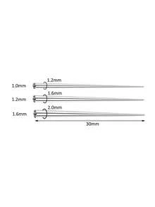 Kit de taladro de acero inoxidable 316L hipoalergénico, incluye taladro recto y curvo con rosca interna y externa, pasadores guía, herramientas de inserción y expansión para joyas de perforación de nariz, oreja, labio y ombligo en 0.8mm, 1.0mm, 1.2mm, 1.6mm - derecho - Ver 11