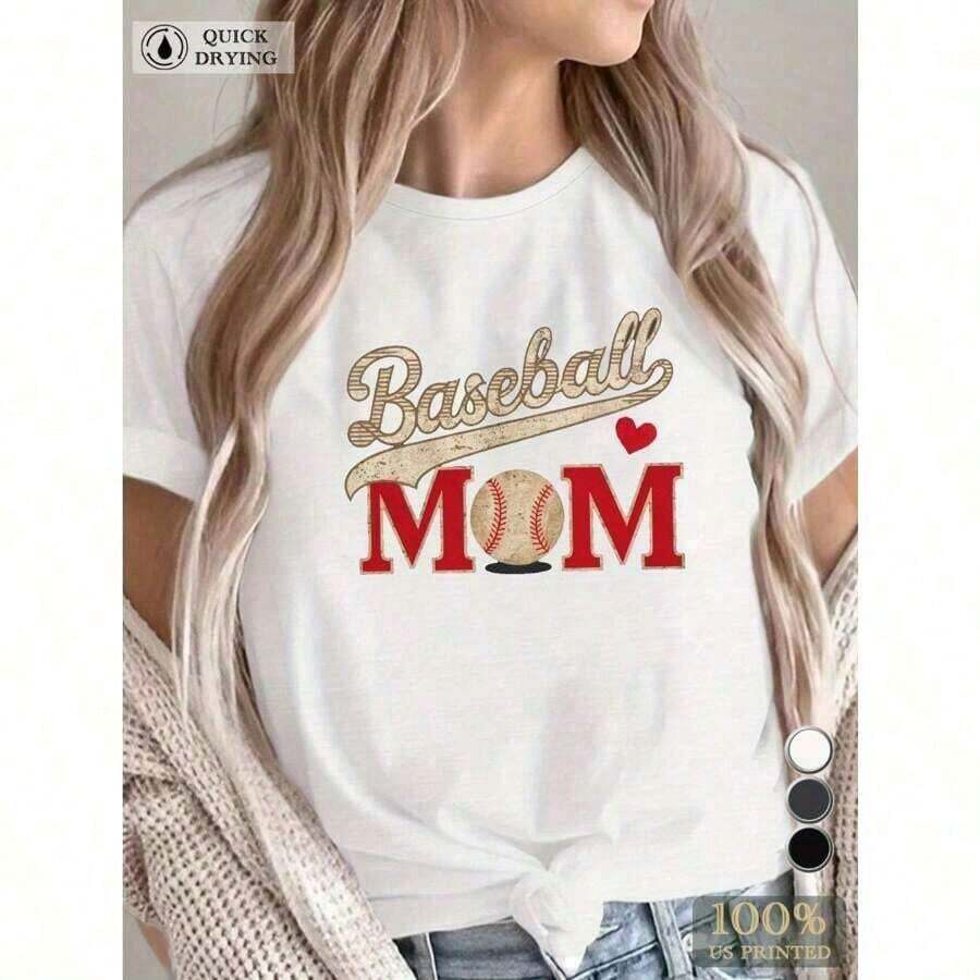 ropa de mujer, camiseta deportiva de manga corta para mujer con estampado de béisbol, camisetas gráficas, camisetas gráficas estilo western, ropa para hombre, camisas para hombre, camisetas gráficas, ropa de mujer, tops de verano, ropa de verano, camisetas gráficas, camisas de mujer - Blanco - Ver 1
