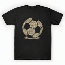 Soccer Ball - Retro Football Lover Gift Unisex T-Shirt Made Of 220g High-Density Pure Cotton. Unisex T-Shirt, 100% Cotton - High-Density Fabric. Suitable For All Types Of - 黑色 - 查看 6