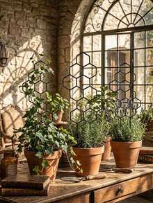 1pc 4.96x5.91 Inch Honeycomb Plant Trellis, Rust-Resistant Plastic Trellis Suitable For Potted Vines And Flowers, Space-Saving Support Rack For Indoor And Outdoor Garden - Multicolor - View 5