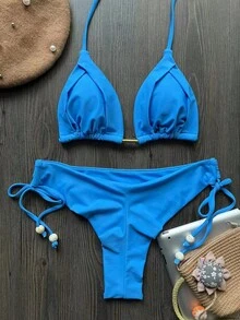 RUOTONGSEPT 2025 nuevo traje de baño Sexy de triángulo de 13 colores para mujer, Bikinis brasileños, traje de baño Push Up, traje de baño, conjunto de Bikini para playa - CS15 - Ver 2