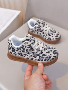 1 par de zapatos casuales y deportivos de estampado de leopardo unisex, cómodos y duraderos, adecuados para primavera y otoño - Beis - Ver 8