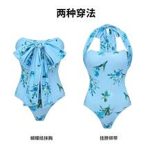 2026 New Swimwear Style: Fresh And Delicate Bowknot Floral One-Piece Swimsuit Set For Women - Swimsuit - View 10