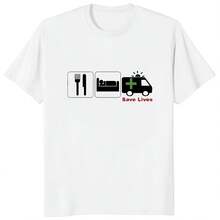 Camiseta con estampado de dibujos animados para hombre, camisa informal de moda con estampado de rescate, ambulancia, conductor - forma - Ver 1