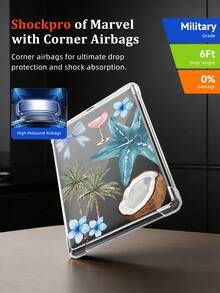 1pc Summer Element Collage Pattern Transparent Protective Case, Anti-Drop, Full Coverage, Silicone Soft Shell, Compatible With Kindle 11th Gen (2022) / Kindle Paperwhite 12th Gen (2024) / Kindle Colorsoft Signature Edition, Clara Color/Monochrome/Dual-Tone - Multicolor - View 8