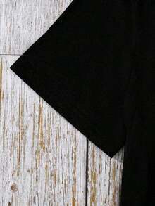 Camiseta de manga corta con estampado de ojo para mujer, blusas con gráficos para mujeres - Negro - Ver 3