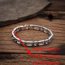 1 pieza Nuevo brazalete artesanal con patrón arabesco para hombres, elegante y versátil de estilo vintage retro - E372 - Ver 3