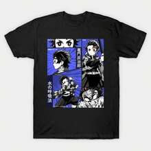 Tanjiroo Comic T-Shirt 220g. Men's AL1Godn Foundation, 220g Of Pure Comfort. Created For Every Human Being, Whether Woman Or Man. Consistent Fabric Of Optimal Quality, Prepared For Any Size, Soft To The Touch But Designed To Hold Up. Breathable Outerwear For Women, Autumn Sets, Vacation Outfits, New Year's Costumes For Her. - 黑色 - 查看 1
