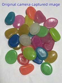1/2 Multi-Color Glow Pebbles, Long-Lasting Glow Function, Smooth Material, Waterproof And Fade-Resistant, Easy To Clean And Reusable, Suitable For Garden Paving, Potted Plant Landscapes, Aquarium Decoration, Outdoor Garden Decoration, Night Glow - A - View 9
