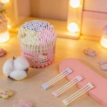 Miniso 名创优品 Hello Kitty 纸杆双头棉签 150 支装 & Hello Kitty 多头棉签组合装 240 支装，柔软棉头亲肤不刺激，纸杆坚韧不易弯曲，多用途，可用于清洁、卸妆、耳鼻护理（1 支装） - 多色 - 查看 8