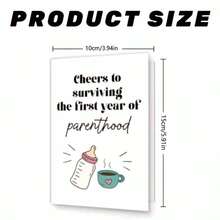 1st Birthday Card For New Parents, Includes Brown Envelope, Baby's 1st Birthday Card (For First-Time Parents), 1 Year Parenting Celebration Card, Gift For New Parents, Congratulations On Successfully Completing The First Year Of Parenting - Multicolor - Baby's First Birthday Card - View 5