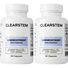 [Mother's Day Gift For Mom][2-Piece Set]CLEARSTEM - MINDBODYSKIN Hormonal Acne Supplement (5-HTP) - Natural DIM Supplement - Skin Care Vitamins - Hormone Balance, Antioxidants - Gluten Free, Cruelty Free - 30 Servings, 90 Capsules - 180 片裝(1 包) - 查看 10