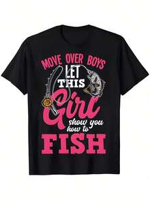VintageCasual Tees Designed For Fishing Lovers, Featuring Fun Slogans And Holiday Themes.Unisex Styles Available For Summer 2026, Including Lightweight Printed Shirtssummer Tops - Black - View 6