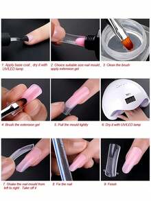 1 Hộp 120 khuôn nối móng gel dùng cho nghệ thuật làm móng - Trong sáng - Xem 4
