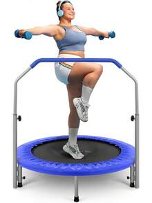 SereneLife Portable And Foldable Trampoline - 36" Rebounder For Home Use, Body Exercise And Fitness - Updated Version - SLSPT365 MUVR - Deep Blue - 102cm - View 12