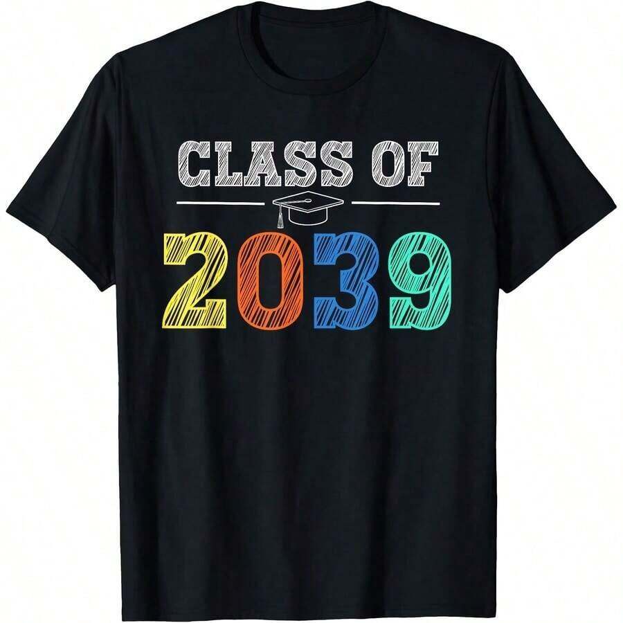 GiftCl 2039 Graduation T-Shirt "We Grow Together" For First Day Of School, Suitable For Year-Round Wear, Short-Sleeved Crew Neck T-Shirt, Printed On One Side, Made Of Pure Cotton, Fun Printed Top For Women, Soft. - 顏色 4 - 查看 1