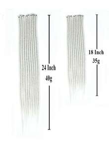 Dreadlock Extensions 18 Inch 24 Inch Synthetic Crochet Dreads Extensions 100% Handmade Single Ended Dreads Thin 0.6cm Width Reggae Style Dreadlock For Man And Woman - Light Grey - View 2