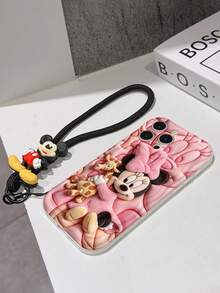 Disney Minnie Mouse Phone Case With Minnie Charm And Lanyard - Cute Minnie Protective Case With Giraffe Plush Toy And Pink 3D Background, Equipped With Delicate Mickey Decorative Lanyard And Beaded Bracelet For Easy Carrying, Compatible With IPhone 17, 16, 15, 14, 13, 12, 11 Pro Series, Ideal For Birthdays, Holidays, Anniversaries, Graduation Gifts, Or Any Special Occasion To Surprise Family, Friends, Classmates, And Loved Ones. - White - View 7