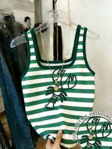 Top ajustado de mujer con ribete de color contrastante - Multicolor - Ver 1
