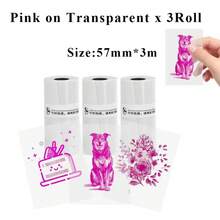 Giấy in nhiệt mini đa năng, cuộn giấy dán tự dính trong suốt 57x25mm, tương thích rộng rãi với nhiều loại máy in ảnh cầm tay và máy dán nhãn tức thời. - Xem 13