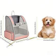 Breathable Mesh Dual-Shoulder Pet Carrier Backpack-Portable Travel Bag For Cats Foldable Design, With Free Small Blanket, Ideal For Carrying Pets During Outdoor Travel - Multicolor - View 11