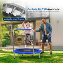 Trampolín Portátil y Plegable SereneLife - Rebotador de 36 para Uso Doméstico, Ejercicio Corporal y Fitness - Versión Actualizada - SLSPT365 MUVR - Azul de 36 pulgadas - Ver 5