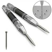 5-Inch Heavy Duty Steel Spring Automatic Center Punch, Adjustable Tension Punch Tool For Metal, Wood, Glass And Plastic, Suitable For DIY Enthusiasts - Style a - View 2