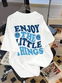Women's Plus Size Vintage Graphic Print White Short Sleeve T-Shirt, Casual Urban Style - 白色 - 查看 8