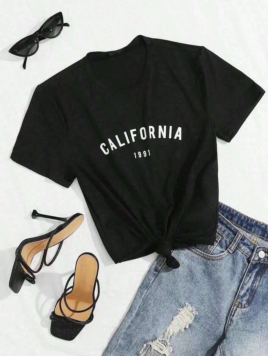 Unity Camiseta número con con estampado de letra - Negro - Ver 1