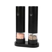 RAF 电动胡椒研磨器，带储物底座，自动胡椒盐研磨器，不锈钢材质，电池供电，透明料斗，大容量，USB充电，单手操作，不锈钢材质，厨房必备，厨房礼品，节日礼品 - 彩色 - 查看 10