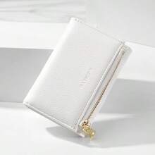 Lychee Texture Minimalist Folding Women's Wallet, Lightweight Portable ID Card Holder Coin Purse All-In-One Small Wallet - Multicolor - View 10
