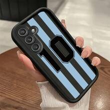 Fanahat-Phone Case: Number Stripes Jersey Design of Black And White Phone Case, Made from Soft TPU Material, Offering High Quality And Protection, Compatible with Samsung Models A01, A03s, A04s, A05, A05s, A07, A13, A14 4G, A14 5G, A15 4G, A15 5G, A16 5G - Beis - Ver 4