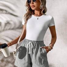 Women's Striped Elastic Waist Cotton Shorts With Pockets, Casual Summer Style Pure Cotton
100% Cotton - Multicolor - Ver 7