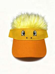 1pc Funny Duck Shaped Novelty Hat, Decorative Baseball Cap For Stage Performance, Party, Street Fashion, Cute Wig Hat - Yellow - View 24