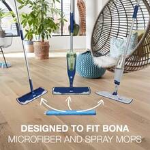 Bona Mop Microfiber Deep Cleaning Pad For Hardwood And Hard Surface Floors - 1-Pack - For Use With Bona Mops - Dual Zone Cleaning - Màu xanh da trời - Xem 5
