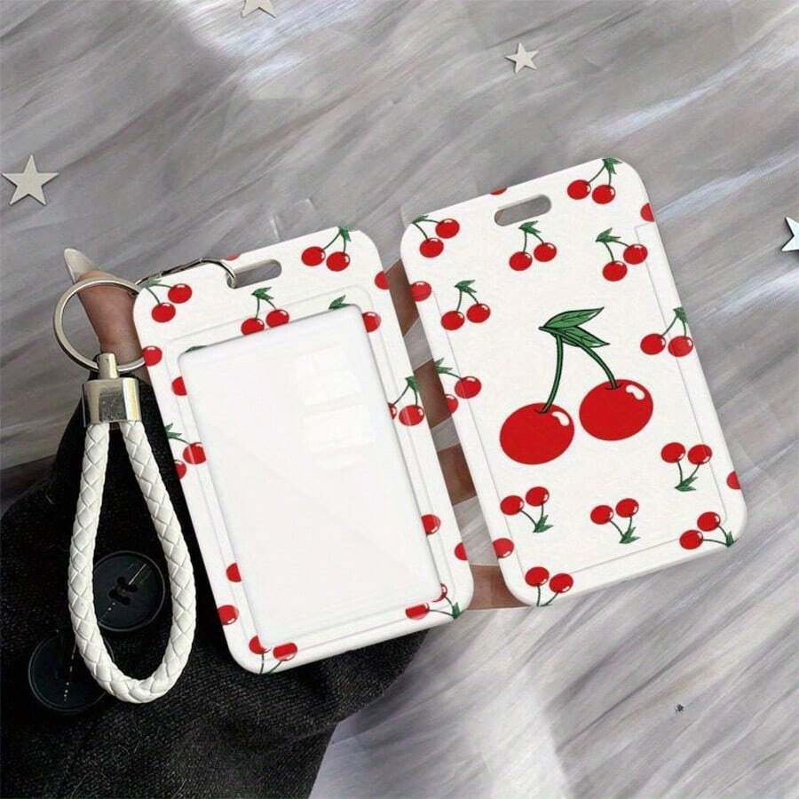 Hộp đựng thẻ ID nhựa trượt màu đỏ anh đào kèm dây đeo cổ tay, vỏ thẻ ID bền chắc có dây treo - Vỏ bảo vệ thẻ đa chức năng, vỏ bảo vệ thẻ ảnh dạng móc khóa - Thích hợp cho thẻ xe buýt, thẻ học sinh và ảnh, vỏ bảo vệ trong suốt, hộp đựng thẻ ID bằng da cho trường học và văn phòng. - Hình vuông - Xem 1