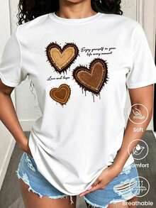 Camiseta de manga corta estampada de moda primavera-verano 2026, fabricada en México, decorada con patrones de dibujos animados. Adecuado para uso en interiores y exteriores. Prenda única, diseño clásico de cuello redondo, una opción ideal para el lugar de trabajo y ocasiones informales. - Blanco - Ver 8